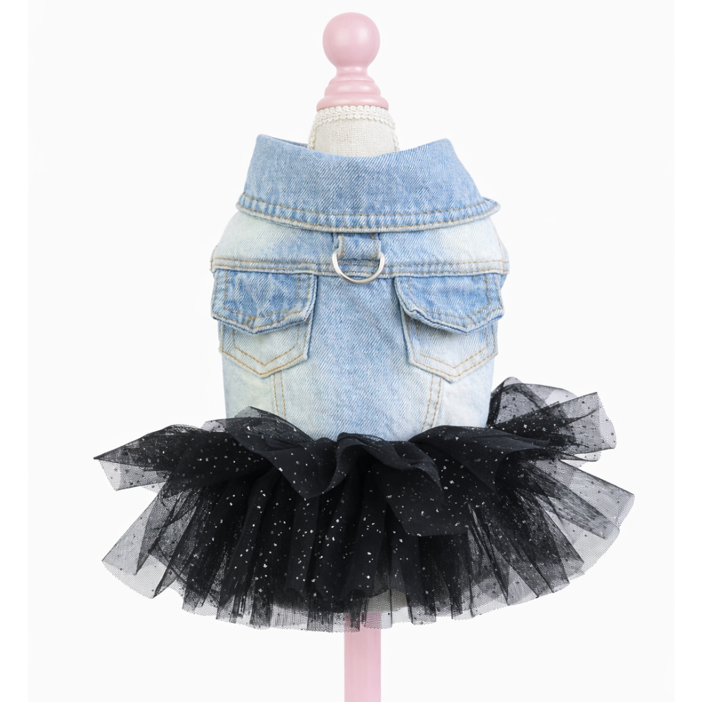 Denim and Sparkle Tulle Dress