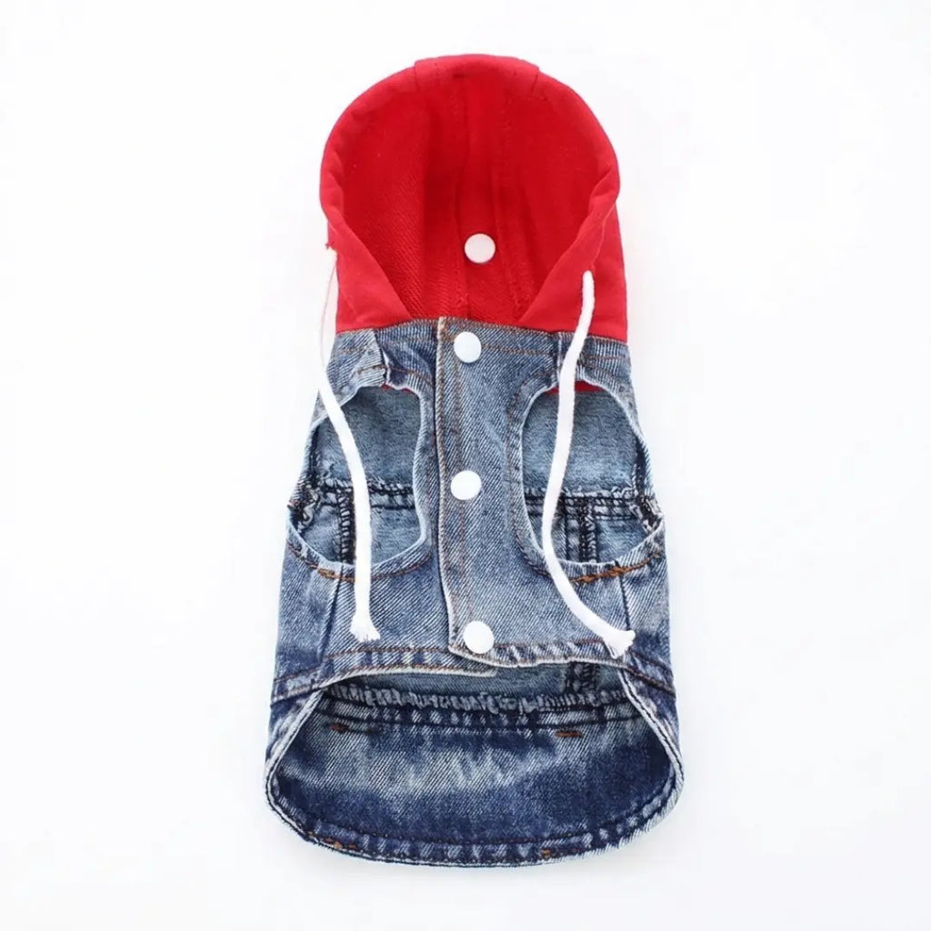 Pet Denim Jacket with Hoodie